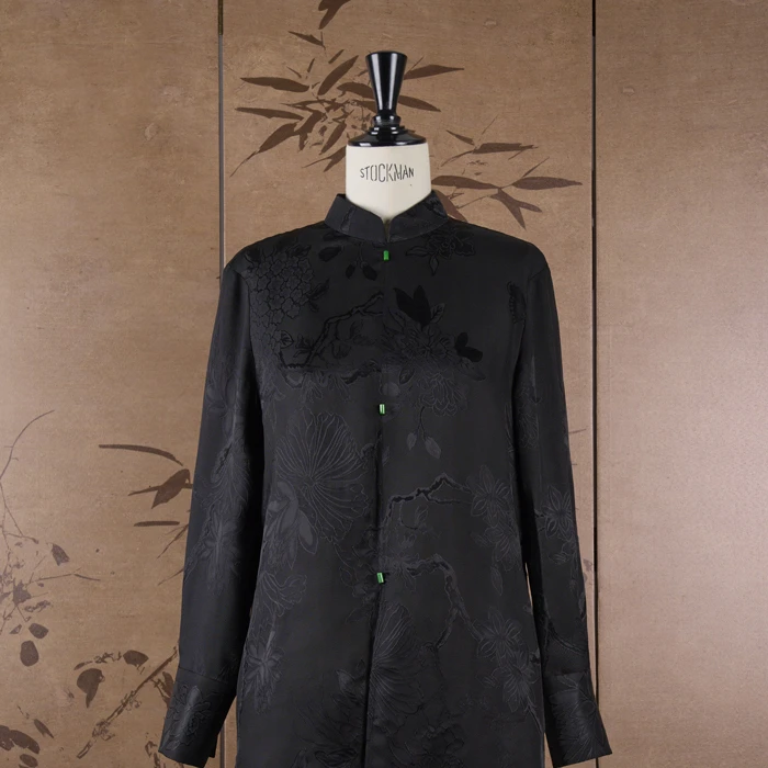 【秋韵】重磅花罗提花小立领衬衫CD2167562