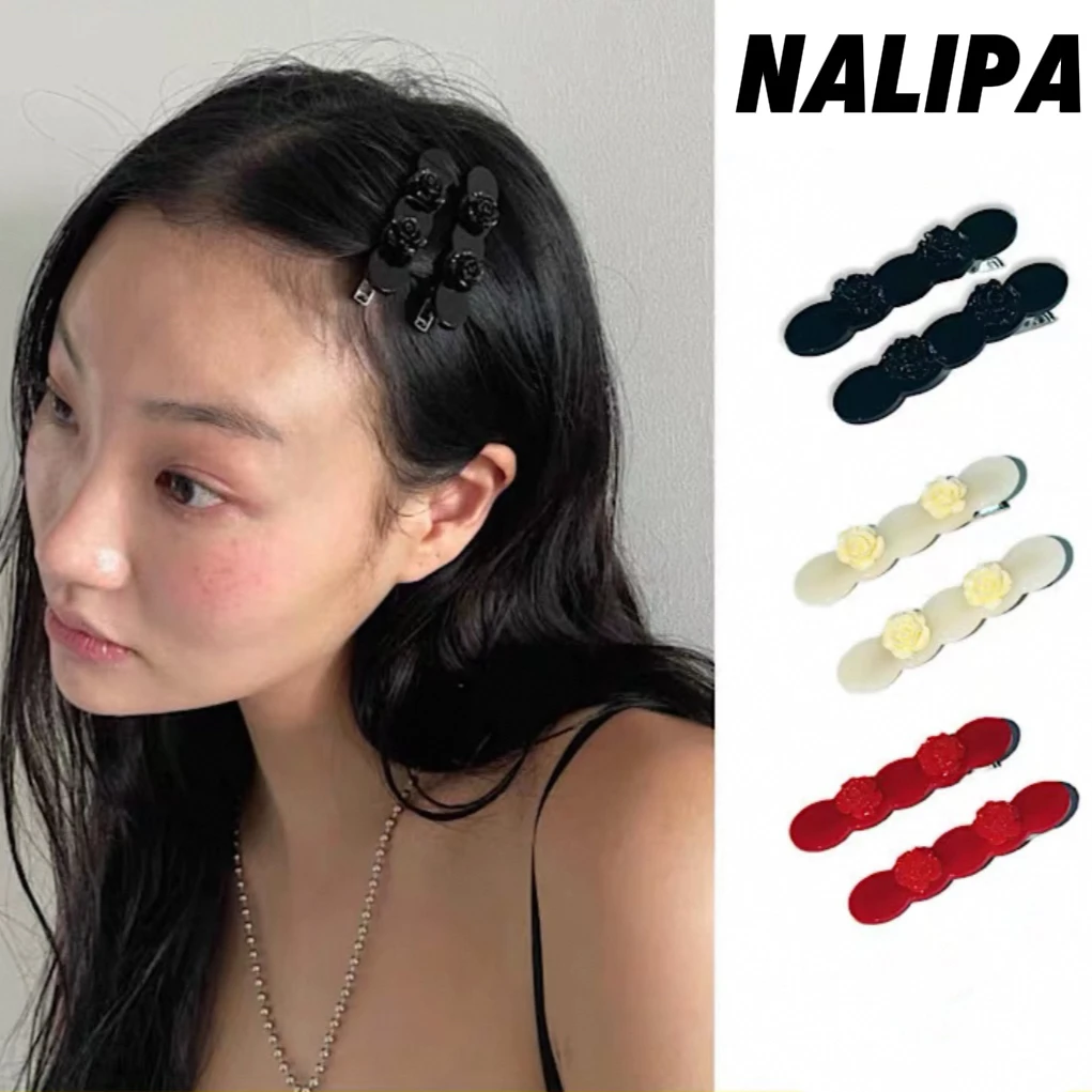 NaLiPa mona同款韩系发夹usite小众设计醋酸玫瑰发夹边夹刘海夹