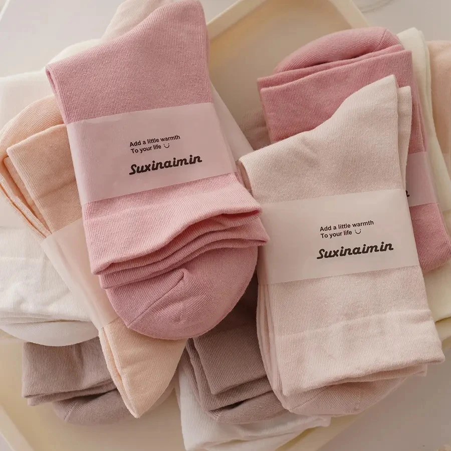 袜子女款中短筒外穿秋冬款中筒袜潮流网红袜温柔舒服时尚多色选择