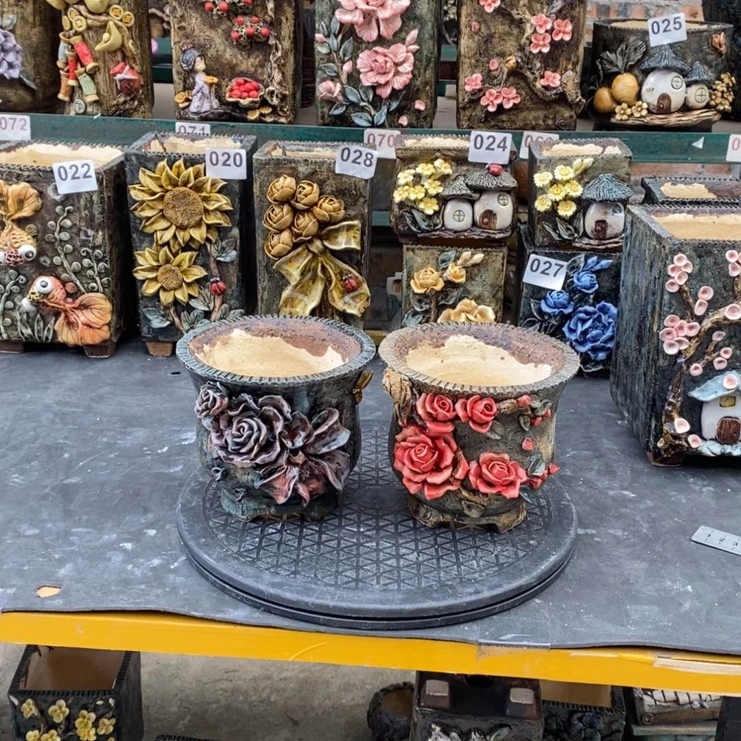 红陶青藤花器多肉花盆