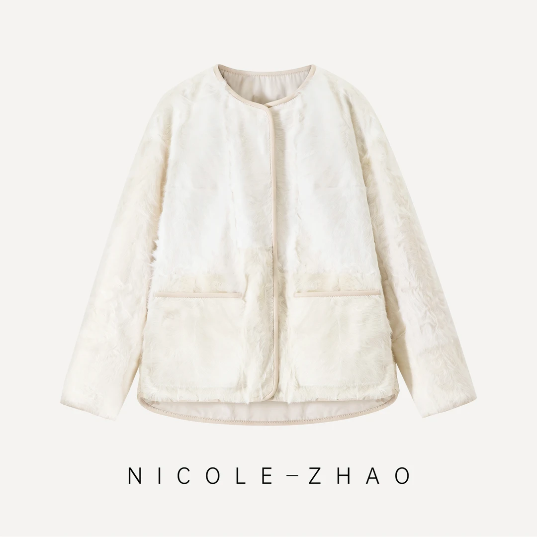 【贵姐NICOLE】限量版象羔皮短款两面穿皮草外套5NWP058