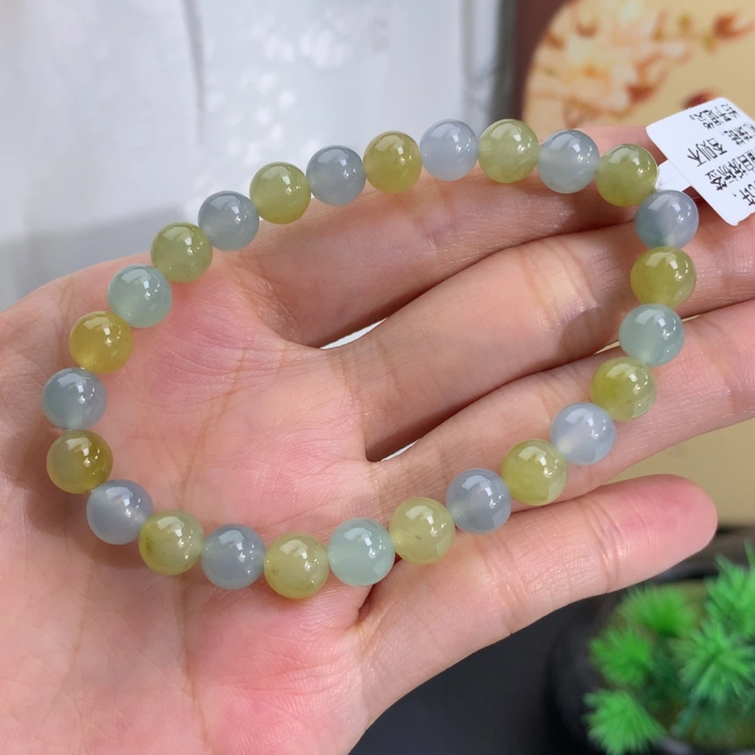 翡翠未镶嵌手串卡7冰胶多宝手串