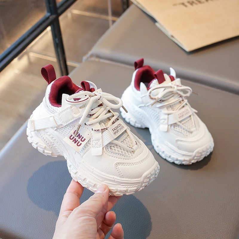 儿童鞋网面透气小白运动鞋宝宝鞋2025春秋新款男童女童防滑老爹鞋