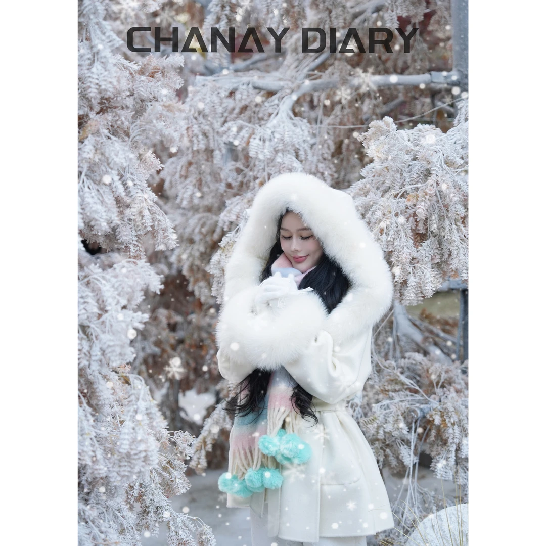 【沪上千金2.0】双面山羊绒＋绵羊毛短款斗篷超大狐狸毛领毛袖大衣