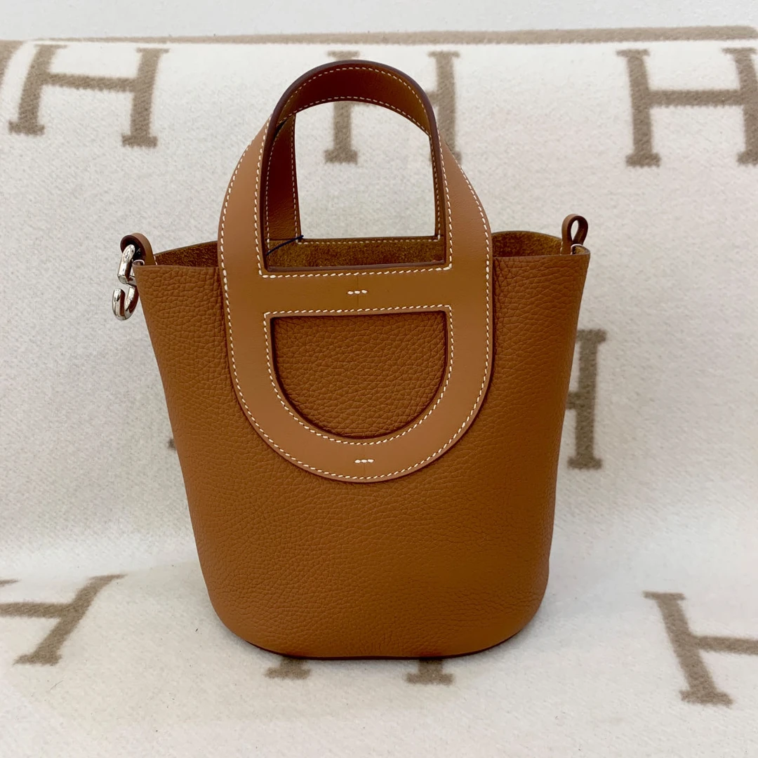 99新 Hermes/爱马仕 in-the-loop 18 B tc皮金棕ly0329a4