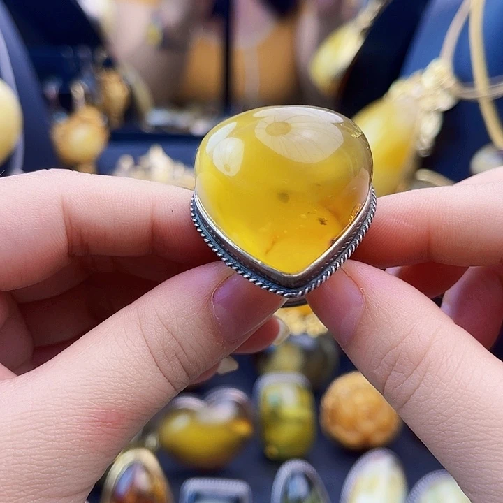 j***a琥珀银S925镶嵌裸石