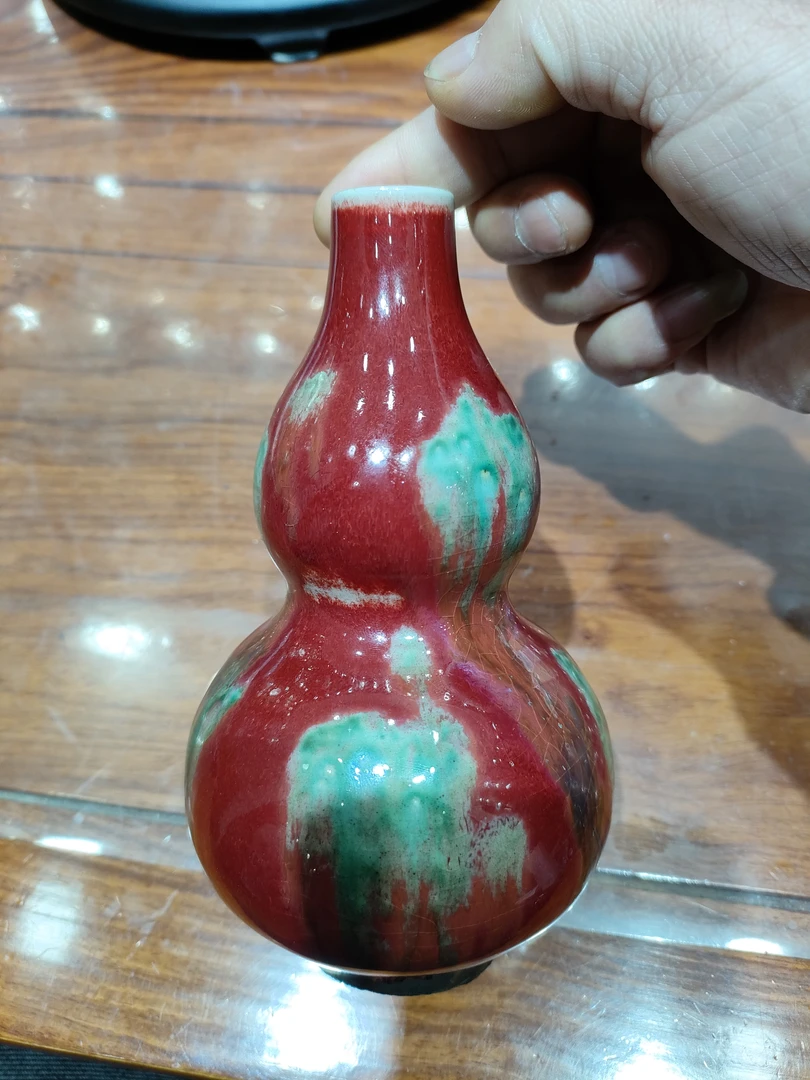 景德镇郎红宝葫芦小花瓶