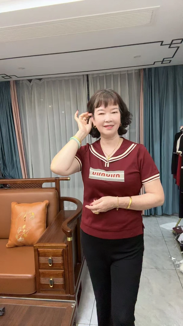 2634妈妈装时尚短袖上衣