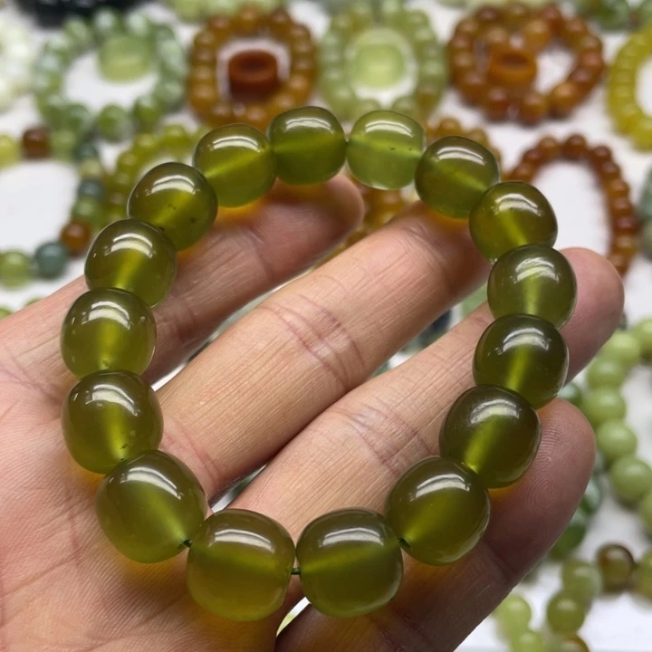 蛇纹石玉手串13+未镶嵌