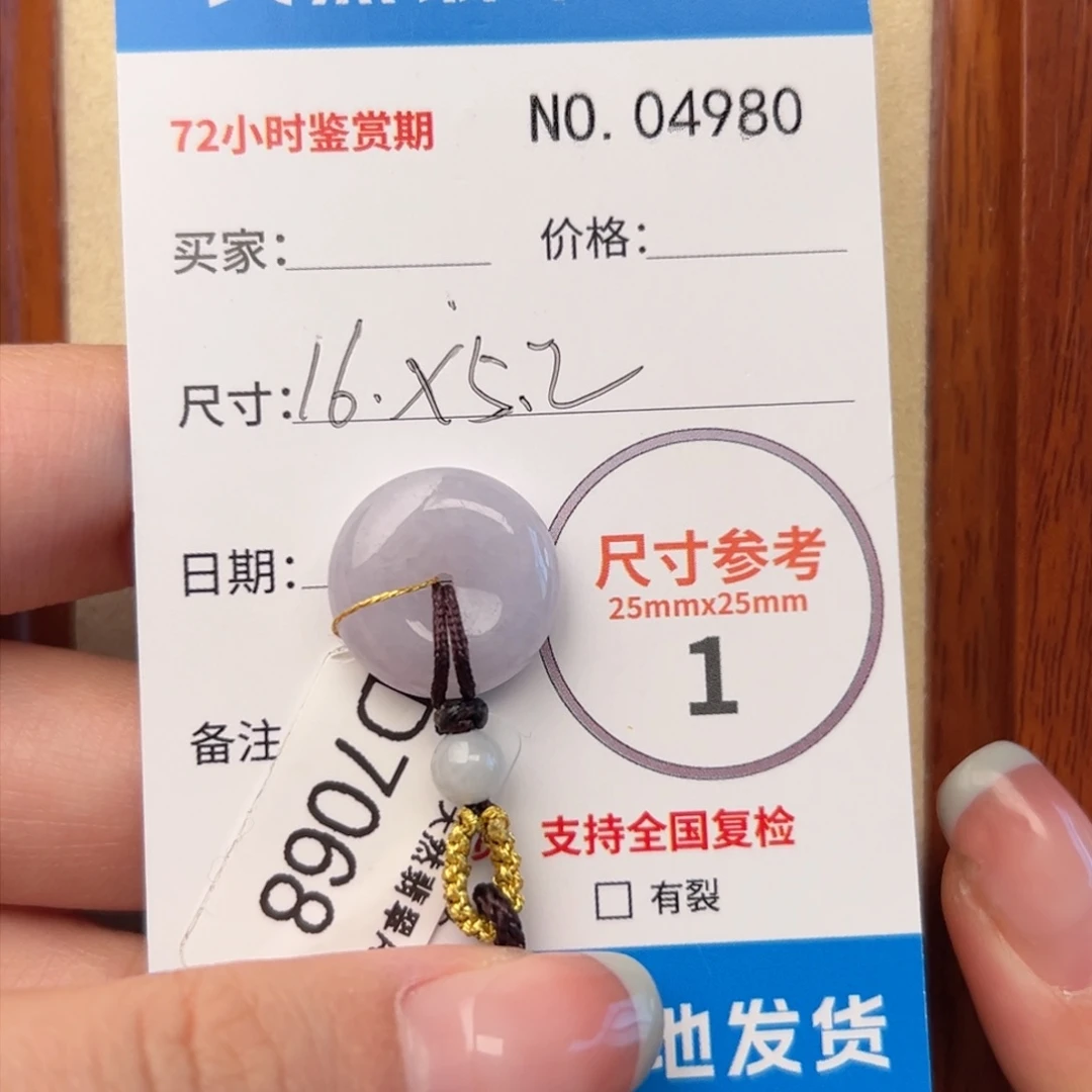 翡翠颈饰未镶嵌平安扣4980