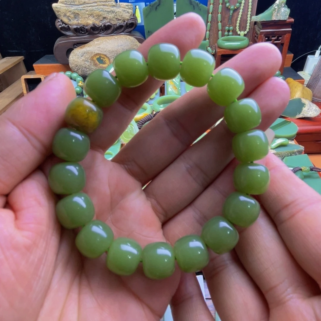 铁***器岫岩河磨玉（透闪石质玉）未镶嵌手链