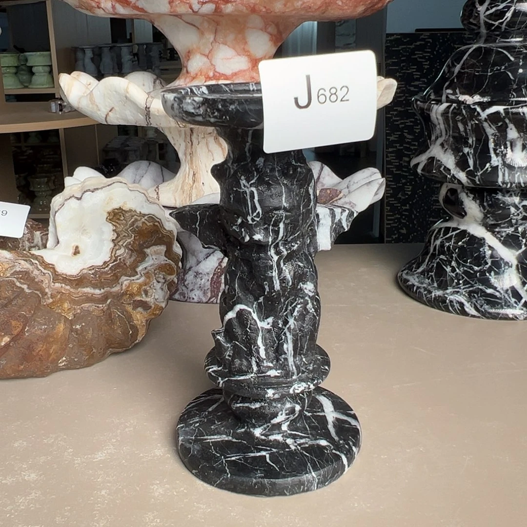 石材J682邪恶小猫烛台