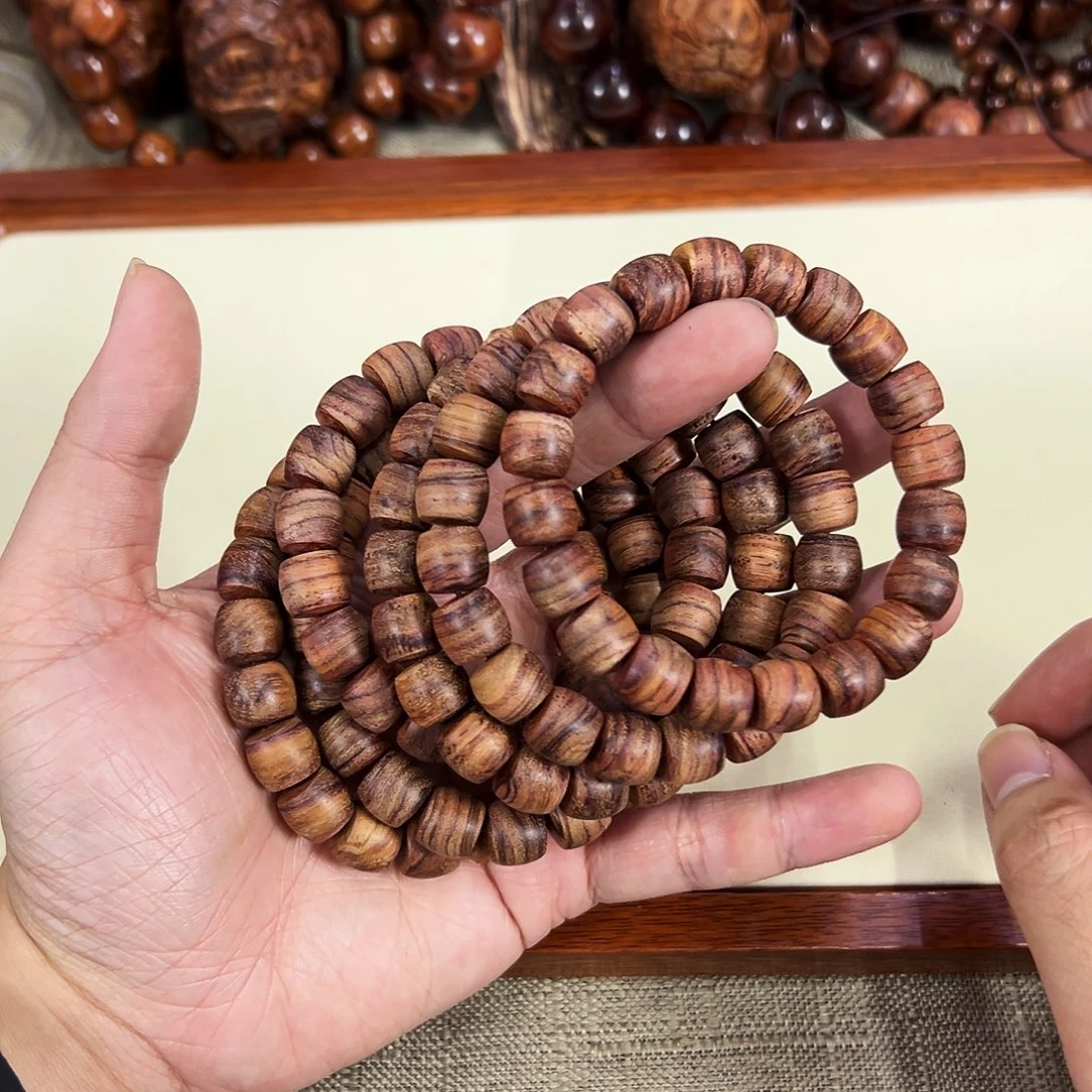 黄花梨/降香黄檀手串/手链11mm直切粗抛无胶无腊