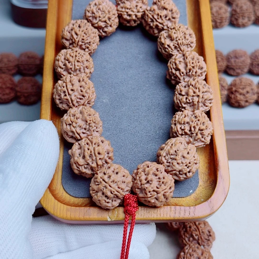 金刚菩提吊坠原生态安娜拉沟梅花双龙订制22姜黄