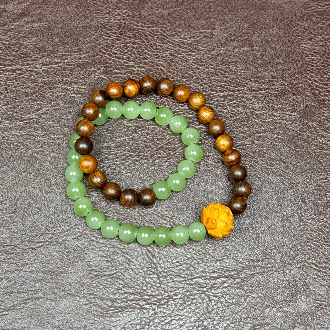 YY004黑花梨+莲花精美手串无礼盒