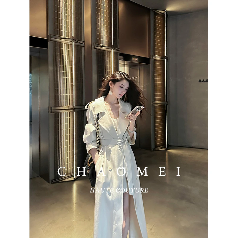 冯（CHAOMEI【永恒序章】外套女秋季外套显瘦气质小众设计感收腰风衣