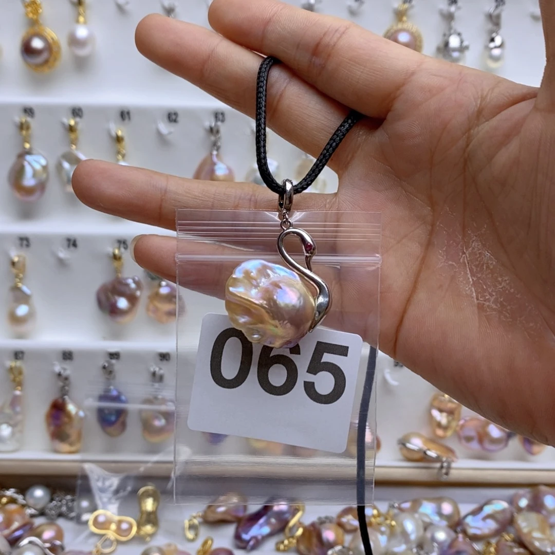 淡水珍珠颈饰银S925镶嵌65