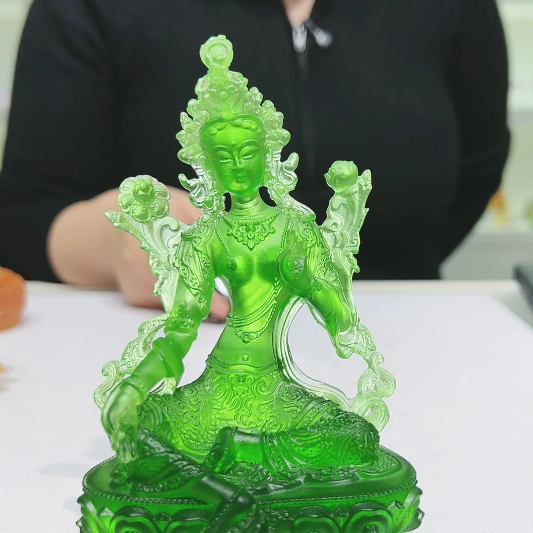 【闪购商品】手工艺品琉璃绿度母 12.5
