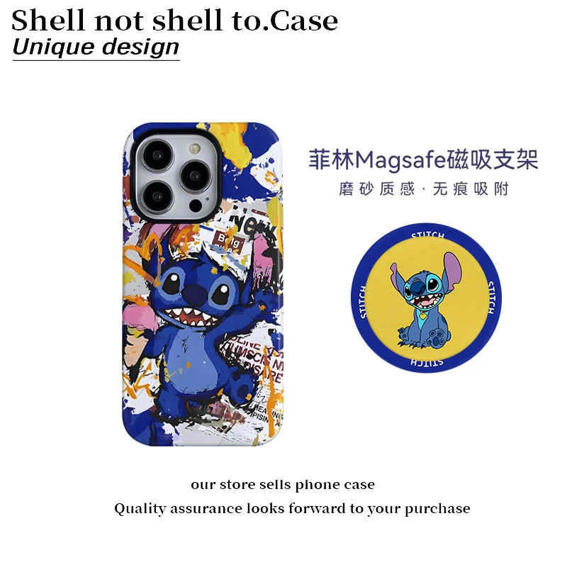 史迪仔磁吸支架菲林二合一适用16/15苹果14promax手机壳13/12防摔