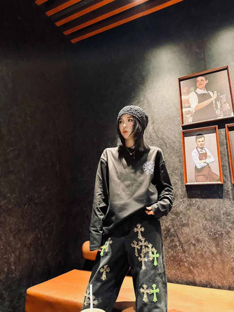 2561克罗家25ss新款国旗款长袖T恤高端轻奢男女同款时尚百搭