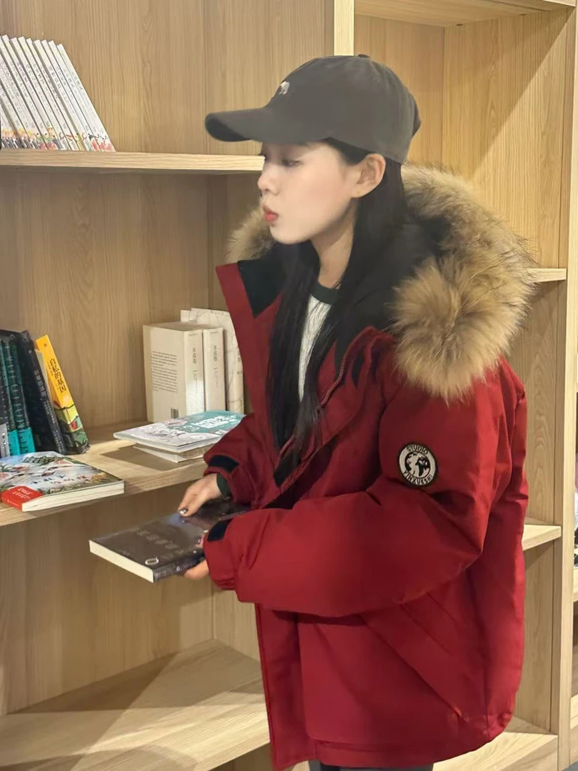 爆款毛领工装棉服女派克服新款冬2024小个子设计感加厚外套