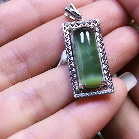 和田玉银S925镶嵌戒指