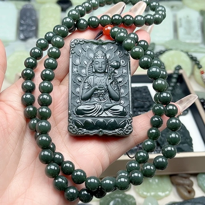 N***a和田玉未镶嵌颈饰