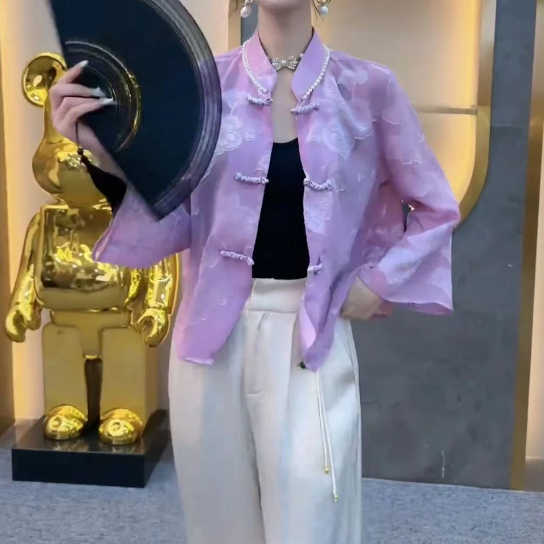 2025春季新款时尚显瘦气质女士网红洋气国风外套百搭款D7724