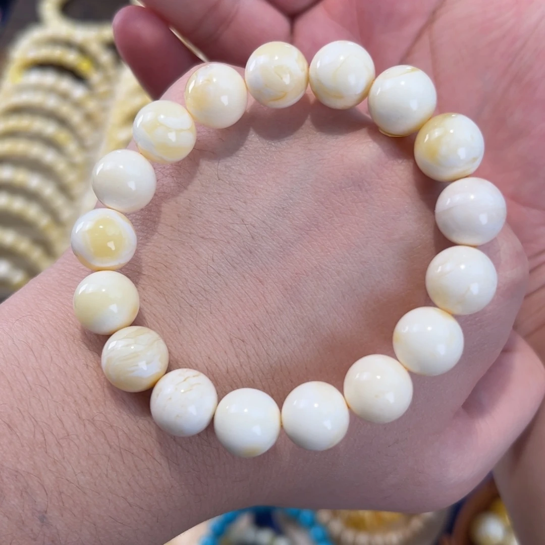 琥珀未镶嵌手链12mm