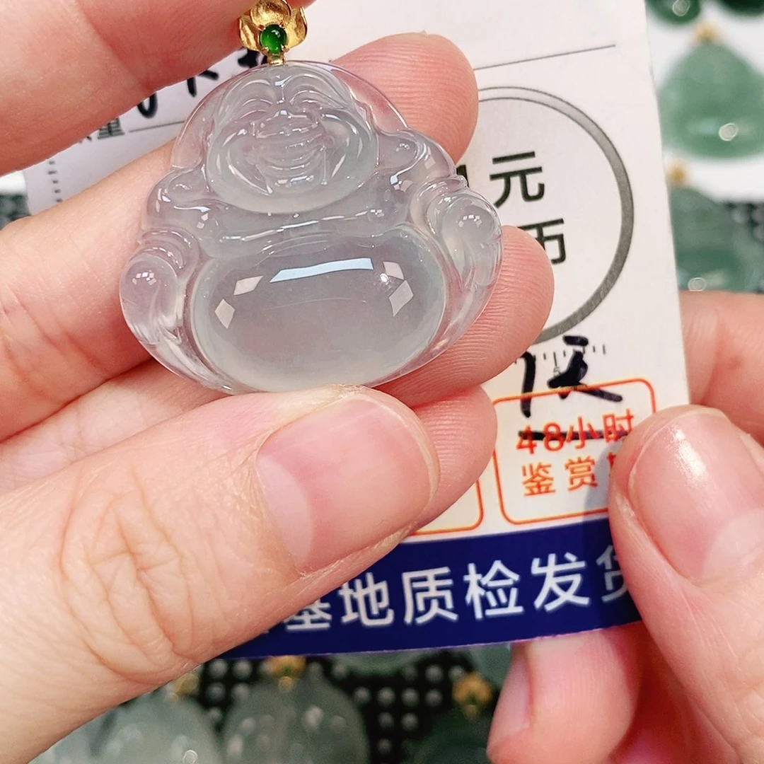 翡翠颈饰18K金镶嵌吊坠