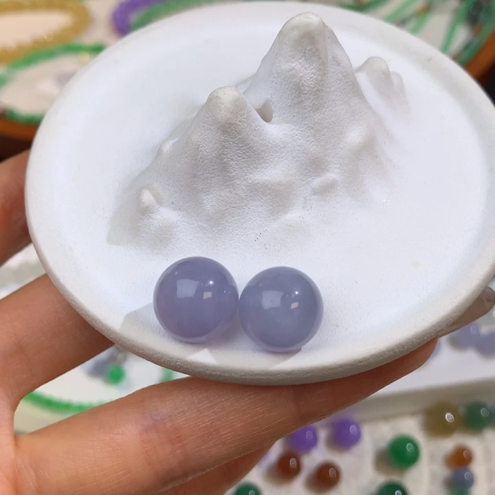 散珠翡翠浓色紫珠珠 卡12 g  单颗价 任选一颗