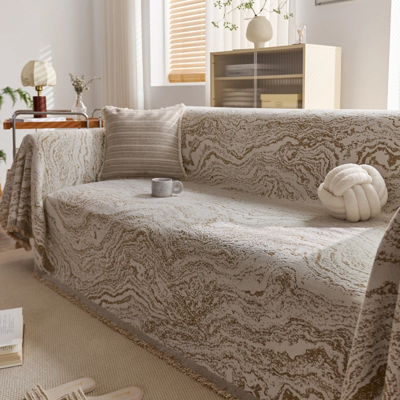 （素锦）雪尼尔沙发巾四季通用防滑沙发套罩靠背轻奢沙发垫