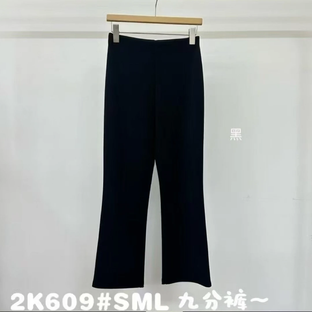 芳姐家/新款韩版简约高腰显瘦九分微辣弹力百搭小黑裤