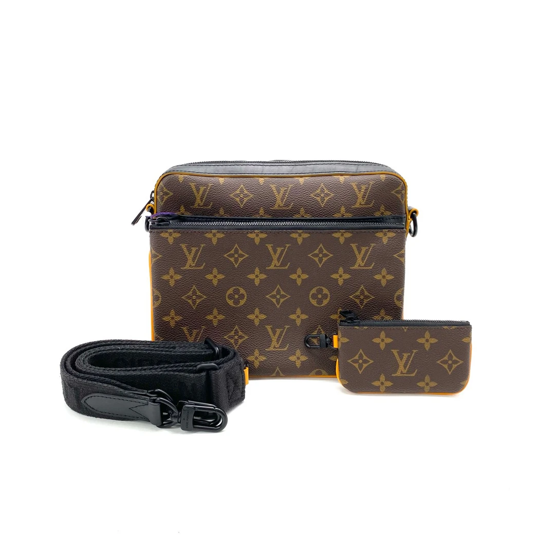 99新 LouisVuitton/路易威登 棕老花三合一邮差包 尺寸25/18