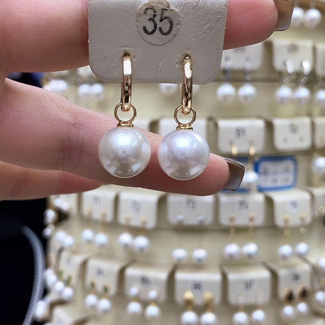 银S925镶嵌淡水珍珠耳饰