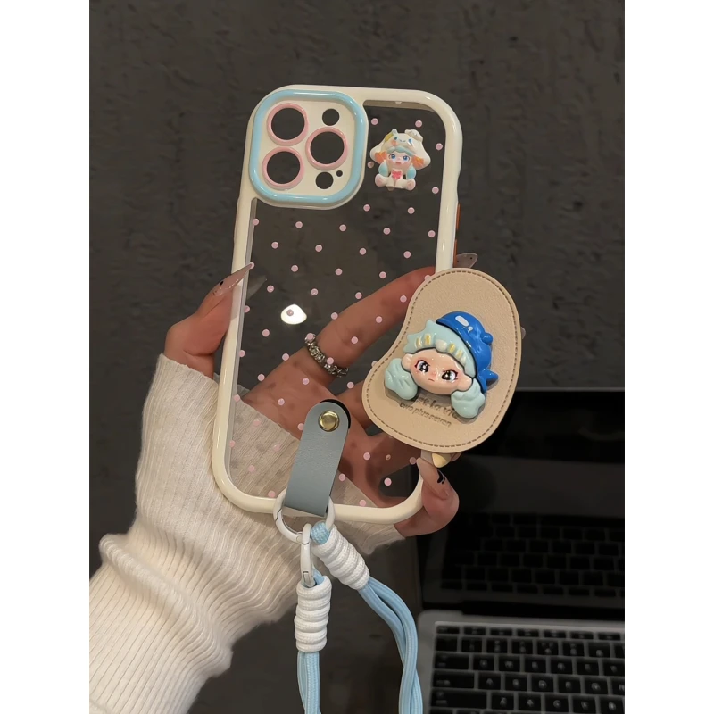 波点粉适用苹果16pro创意iPhone15奶油华为p80手机壳可爱荣耀400