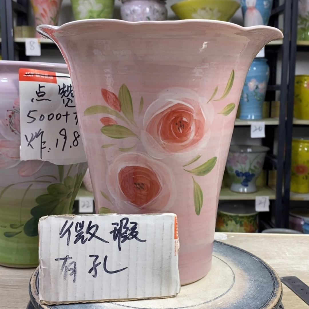 景德镇手工手绘陶瓷花盆