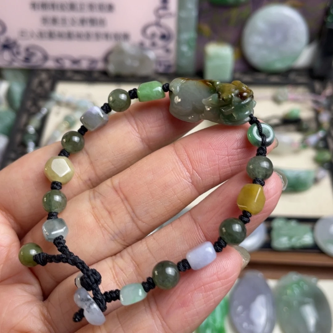 翡翠未镶嵌手链特色貔貅手链