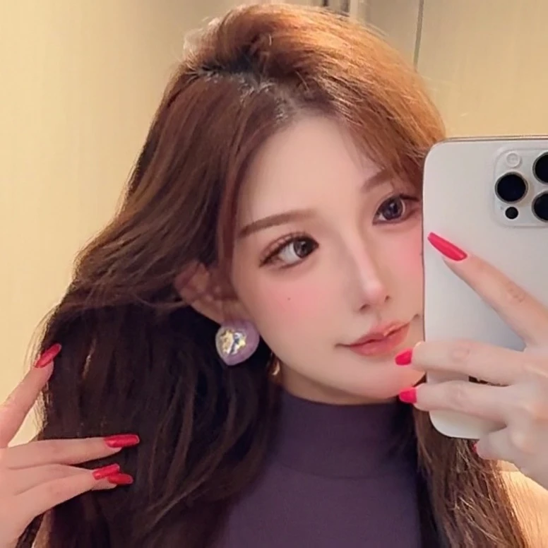 非金属亚克力耳饰 夏日甜心镶嵌法式复古爱心耳钉多巴胺耳饰