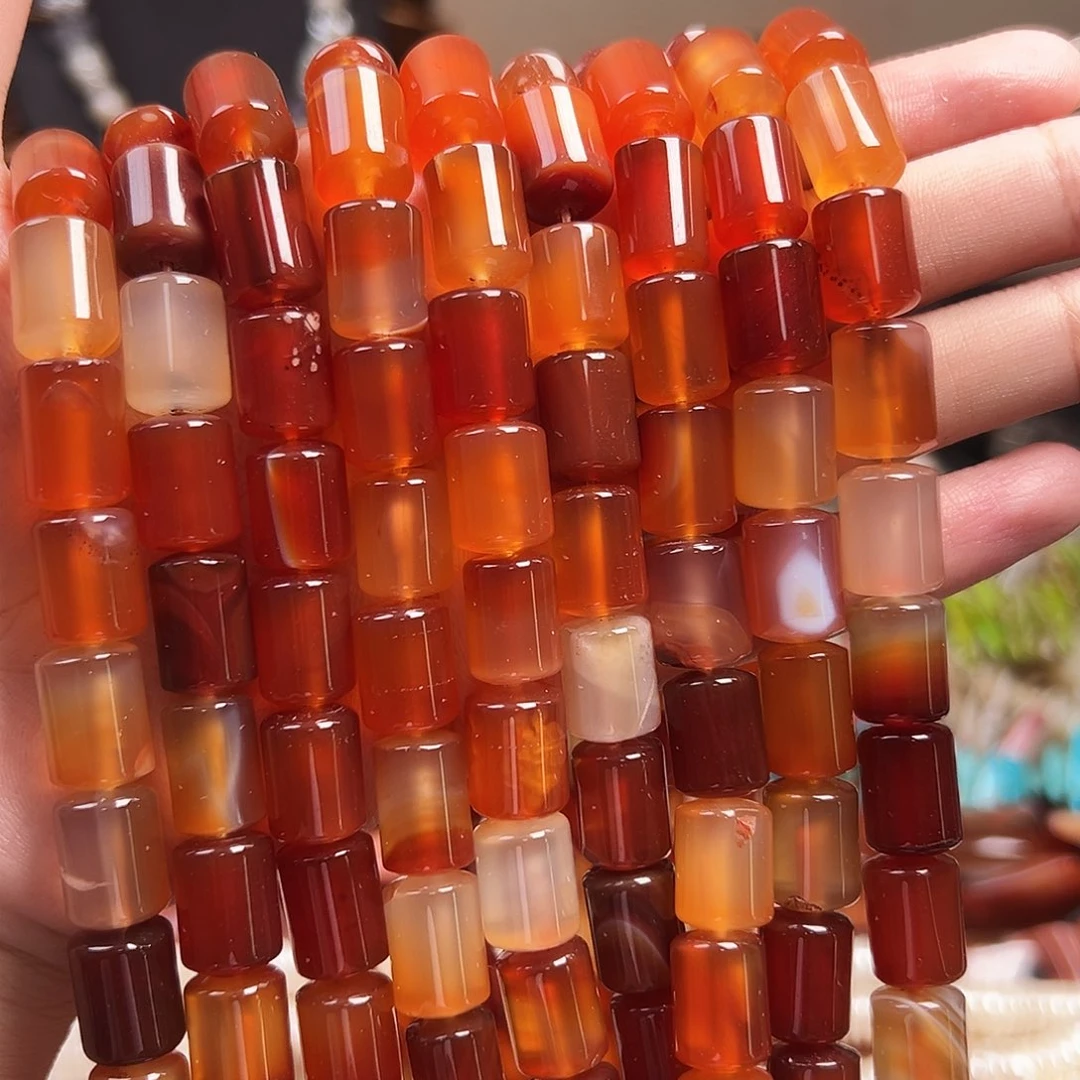 玛瑙/玉髓合金珠宝半成品J207红东陵玛瑙13m/1条