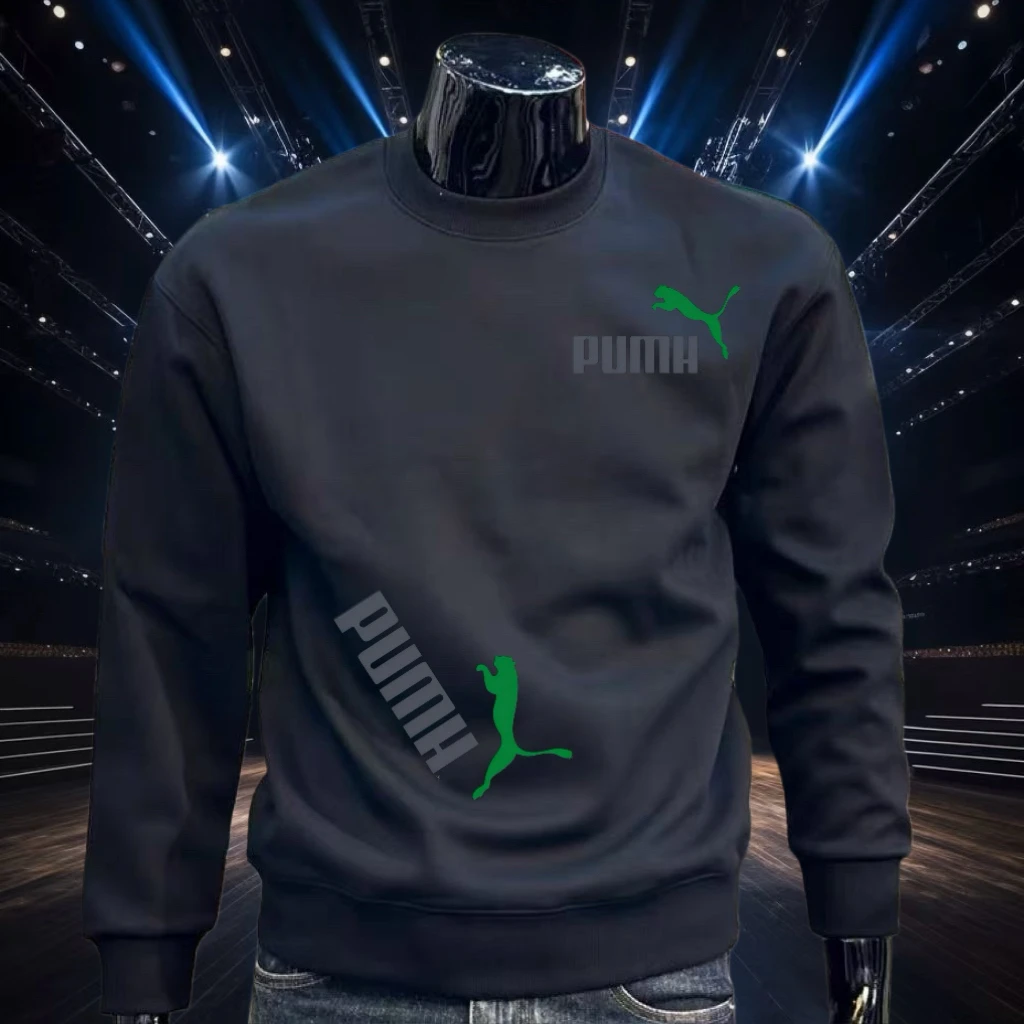 秋冬新款潮牌男士套头圆领字母印花卫衣时尚潮流百搭休闲长袖上衣