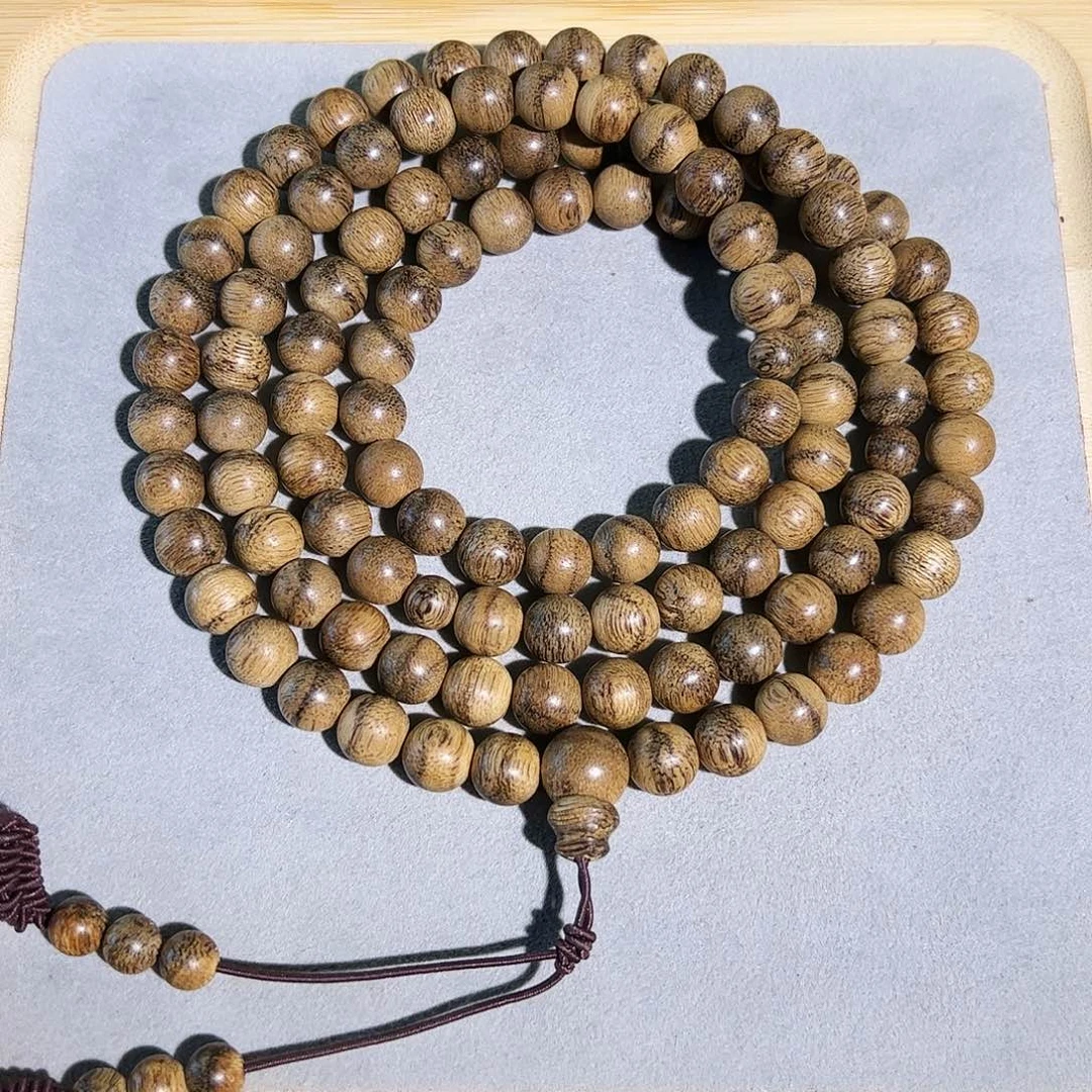 手串沉香天然柬埔寨菩萨虎斑老料108多圈 花香蜜甜