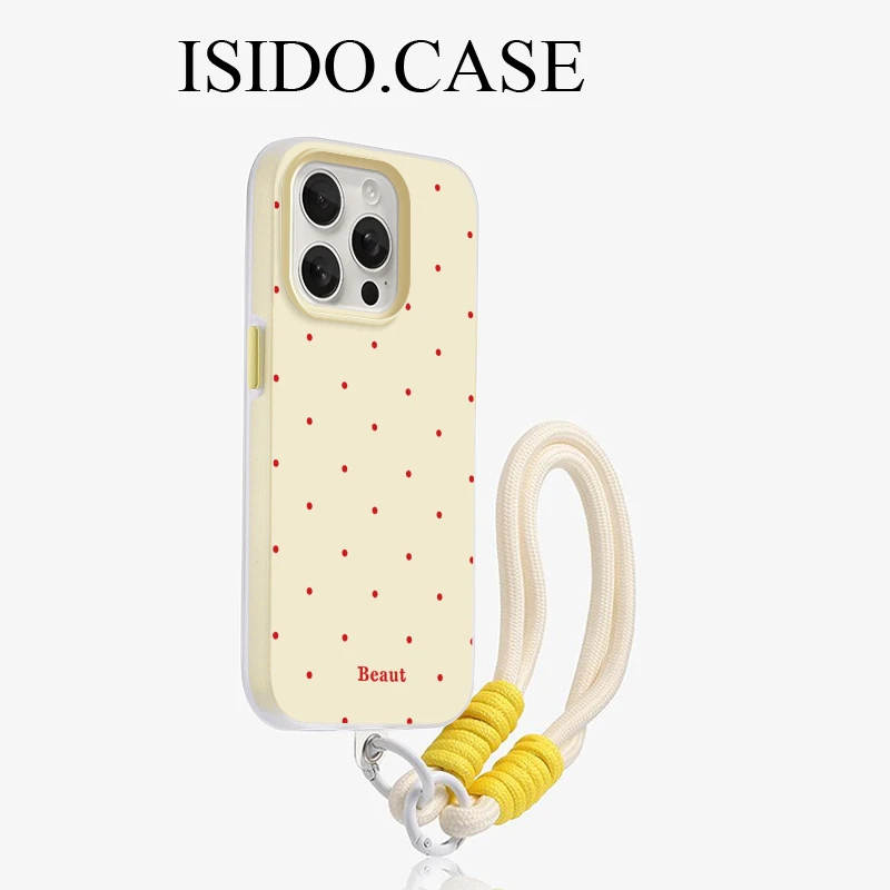 满屏波点高级磨砂适用苹果17/16pro手机壳15苹果14二合一13/12