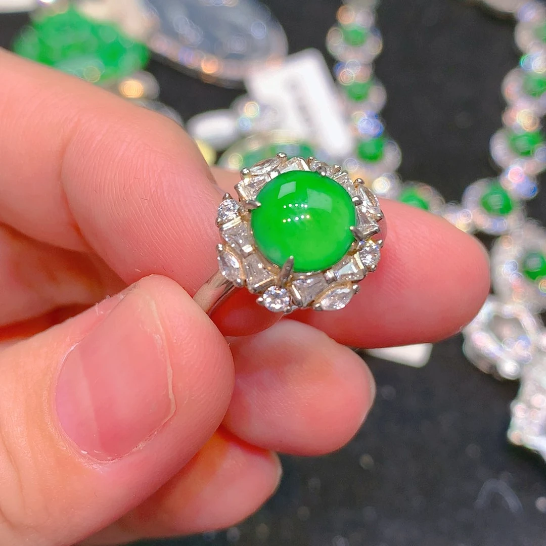 吊坠(不含链)银S925镶嵌翡翠翡翠