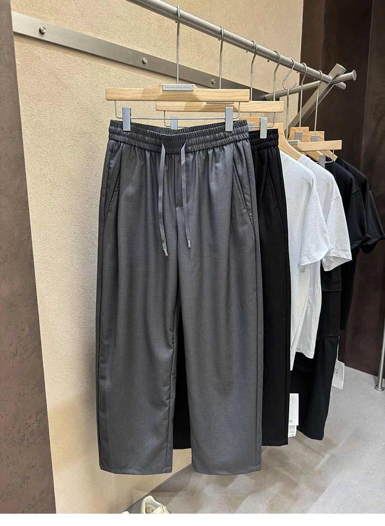 质感超赞！阔腿裤！松弛老钱风西裤糕级舒适精工男士宽松休闲裤6052