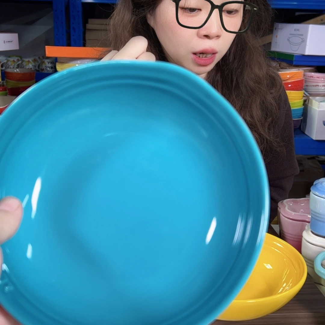 老姊妹家瓷器好漂亮加勒比蓝燕麦碗