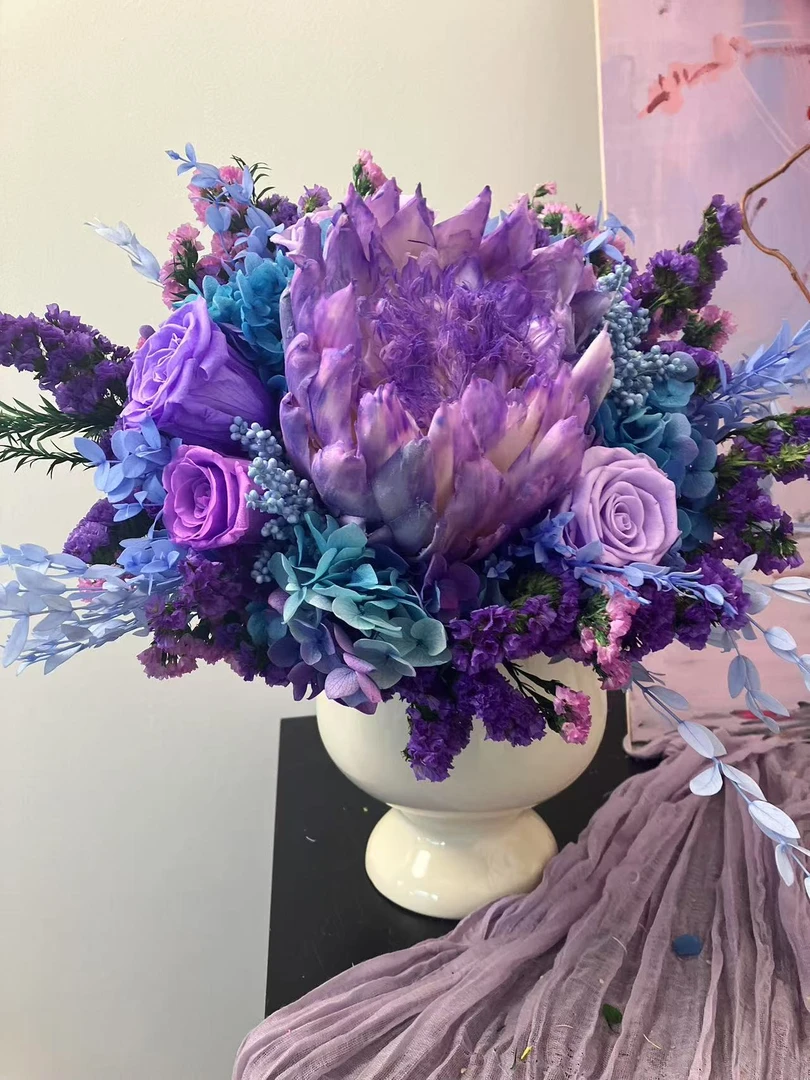 紫苑  永生玫瑰花餐桌花摆件