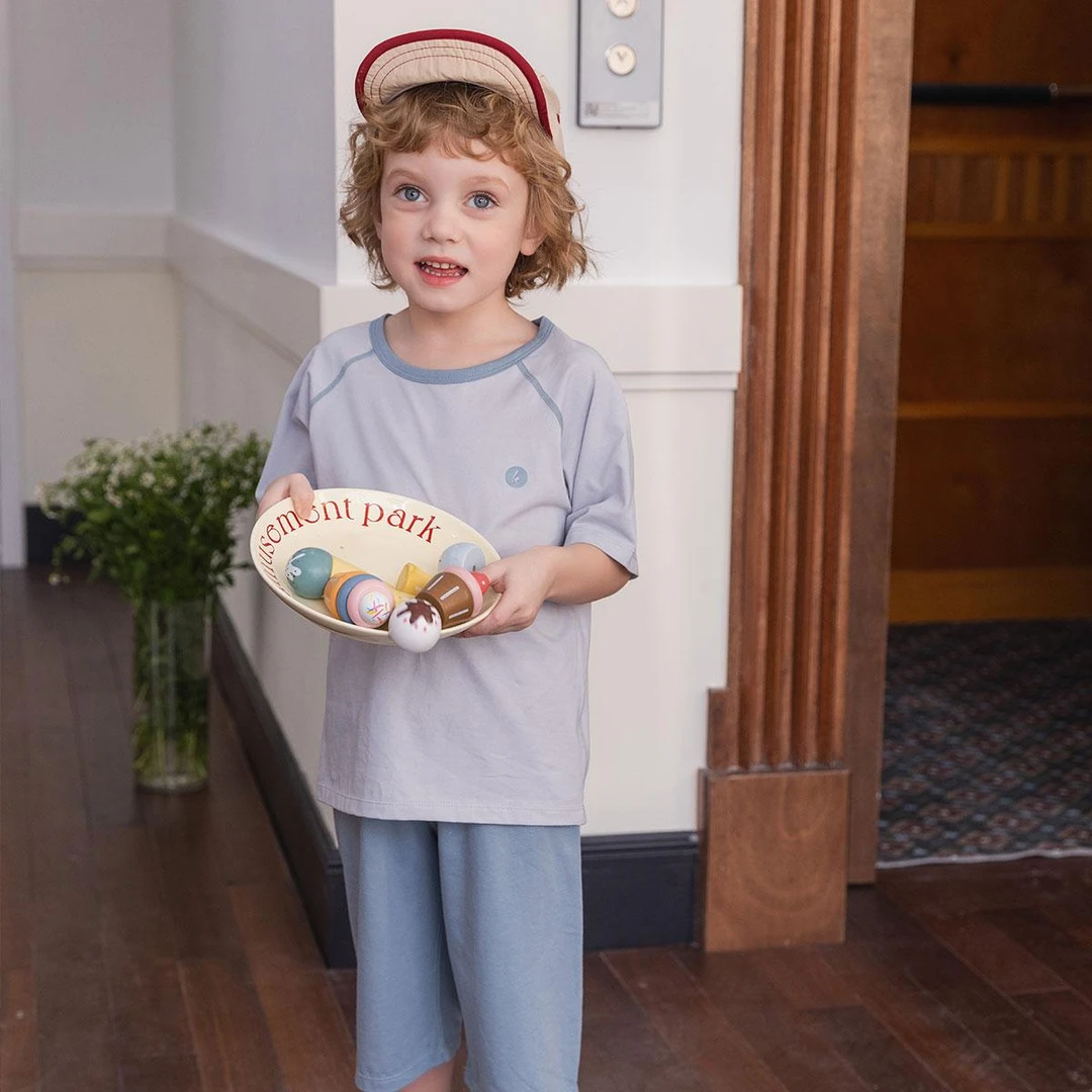 90-170码儿童夏季薄款莫代尔睡衣套装短袖七分裤男女童小孩子休闲