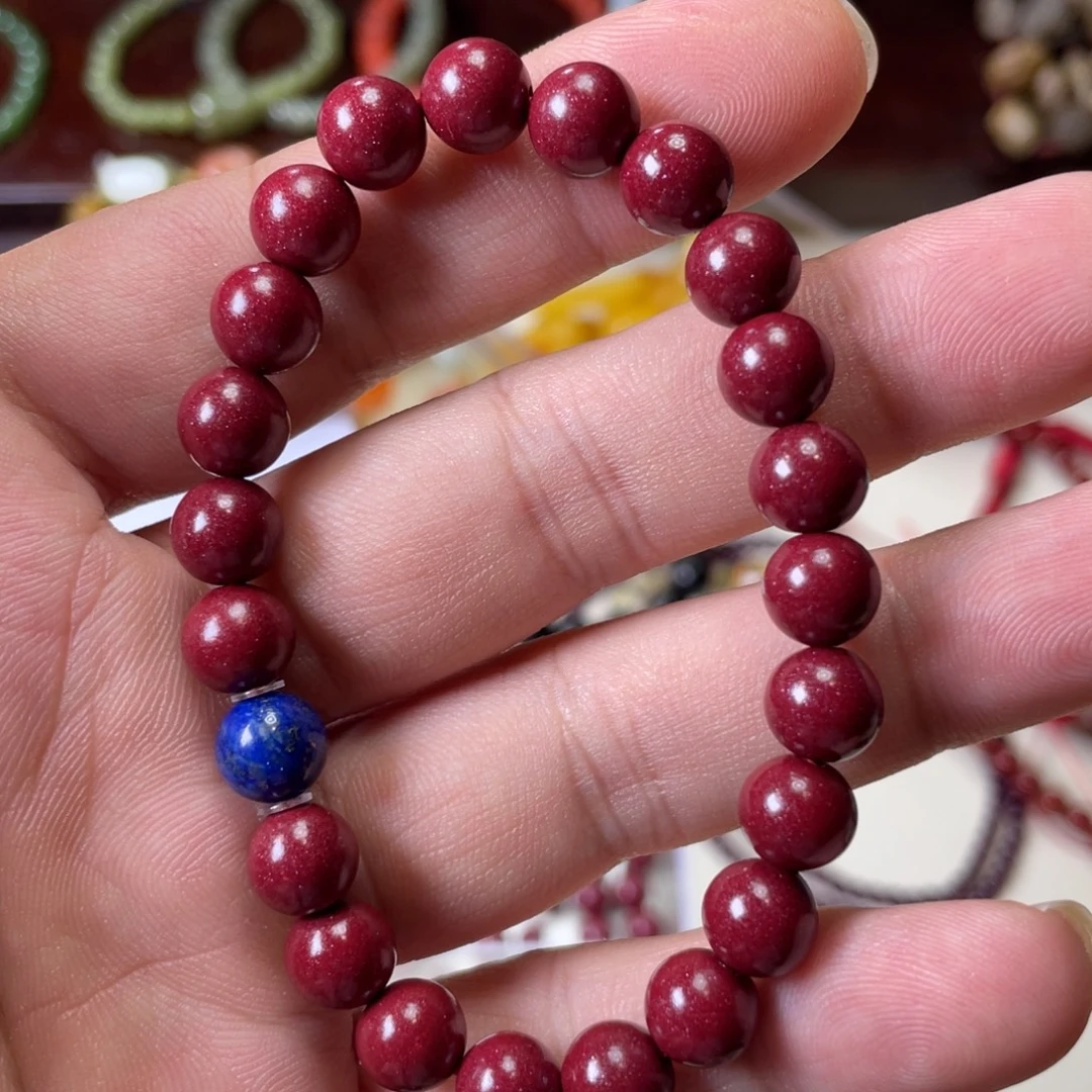 天然辰砂天然紫金砂手串