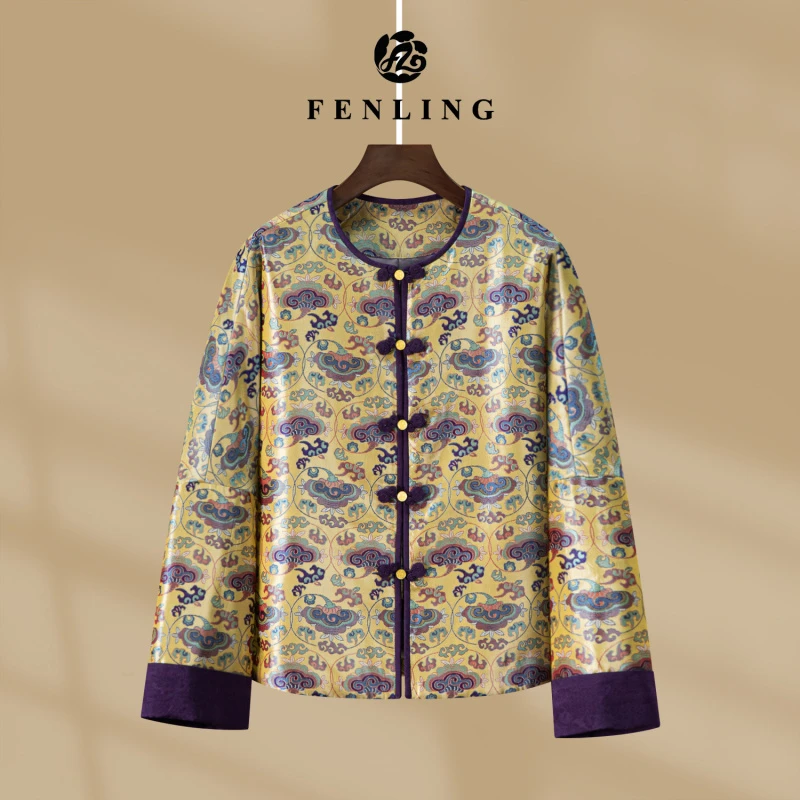 芬领-仙芝锦-桑蚕丝蜀锦夹棉服外套上衣WT586-WT588